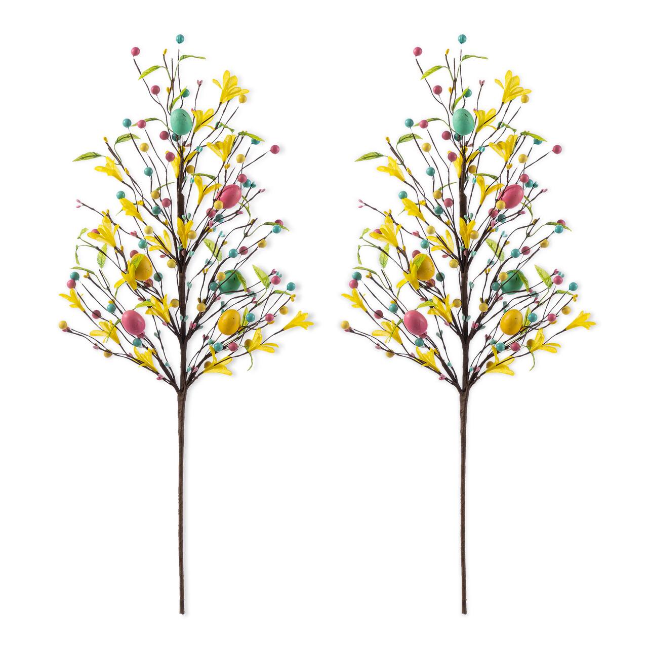 Glitzhome® 28" Easter Berries, Eggs & Leaves Picks Set